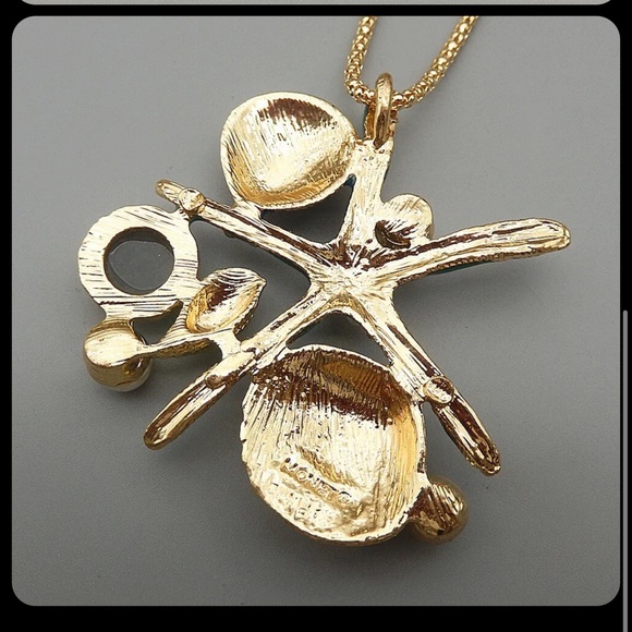 Blue Crystal Starfish Shell Conch Pendant Betsey Johnson Inspired Long Necklace - Picture 2 of 2